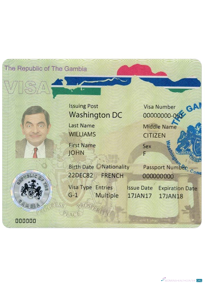 Download GAMBIA visa Photoshop template